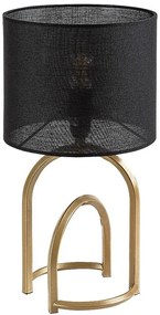 Veioza/Lampa de masa metal auriu abajur negru Gisaya