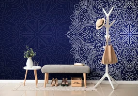 Tapet Mandala albastru închis