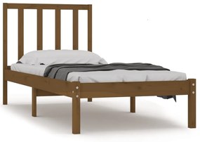 3105099 vidaXL Cadru de pat mic single, maro miere, 75x190 cm, lemn masiv pin