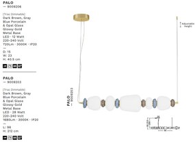 Aplica LED decorativa ceramica albastru, alb, PALO