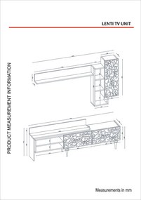 Comoda TV Lenti - Alb, Walnut