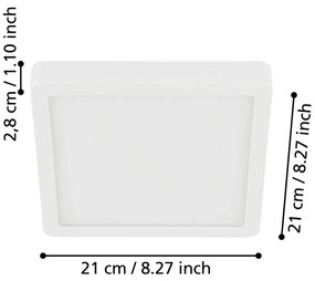 Plafonieră albă LED 21x21 cm FUEVA 5 – EGLO