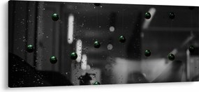 Tablou abstract - bilele verzi (120x50 cm)