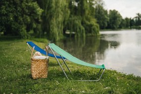 Sezlong pliabil de plaja SAND, verde