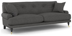 Canapea Seattle E104Numărul de locuri: 3, Gri inchis, 195x100x87cm, Tapiterie, Picioare: Role, Lemn