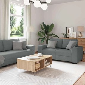 vidaXL Set de canapele cu perne, 2 piese, gri închis, textil