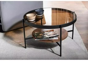 Masa de cafea Prima B chihlimbar transparent/nuc ø74/h43