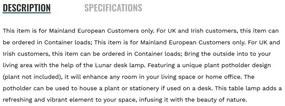 Veioza/Lampa de masa cu suport plante Lunar