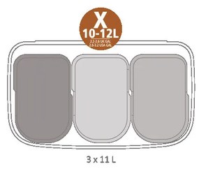 Coș Brabantia Bo Touch 651118, 3x11 l, Deschidere lină și silențioasă, Deschidere mare, Gri închis