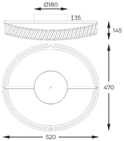 Lustra LED aplicata design modern Gano