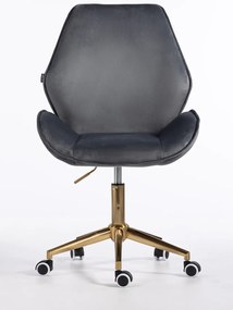 HR350K Scaun Grafit din Catifea Bază Aurie