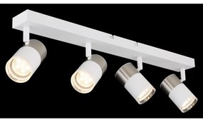 Plafoniera cu 4 Spoturi directionabile BRISBON nickel/alb