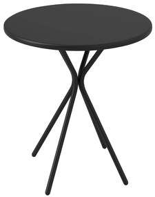 Outsunny Masa de grădină rotundă Ø 60 cm, masă de terasă cu cadru din oțel, capacitate de 50 kg, pentru interior și exterior, negru | Aosom Romania
