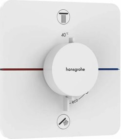 Baterie dus termostatata incastrata alb mat Hansgrohe ShowerSelect Comfort Q 2 functii