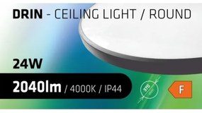 Plafonieră LED pentru baie CIRCLE LED/24W/230V 4000K d. 37 cm IP44 negru