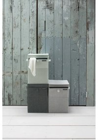 Cutie de rufe stivuibilа Brabantia 1000828, 35 L, Deschidere frontala, Capac lat, Pliabil, Negru