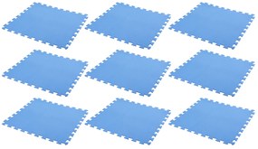 Covor din spuma puzzle, EVA, 9 elemente, albastru