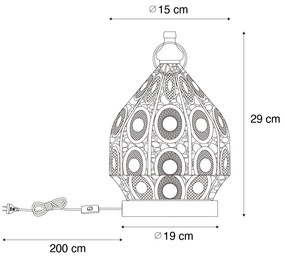 Lampă de masă orientală aurie 19 cm - Mowgli