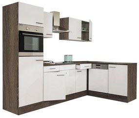 Corp de bucătărie de colț Yorki 280, corp din stejar Yorki, cu față alb satinat