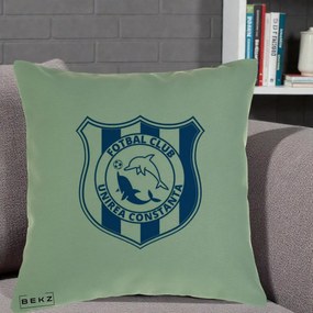 Perna Personalizata FC Unirea Constanta Fotbal, 40x40 cm, Verde, Husa Detasabila, Perna Inclusa, BEKZ®