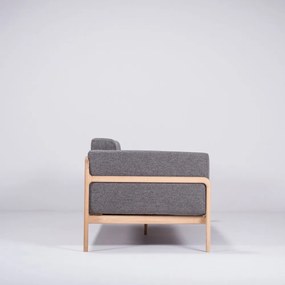 Canapea cu structură din lemn de stejar Gazzda Fawn Plus, 240 cm, gri închis