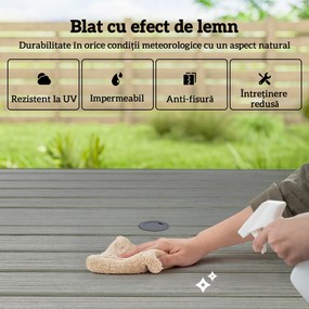 Outsunny scaune și masă de exterior din lemn și metal | Aosom Romania