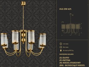 Candelabru 8 brate design clasic din alama OLZANO