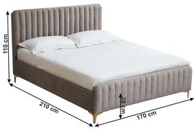 Pat matrimonial 160 cm Karilla (gri maro ) (cu somieră). 1017202