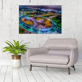Tablou panorama orașului nocturn (90x60 cm)