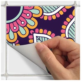 Set 30 autocolante de perete Ambiance Tiles Azulejos Mariska, 15 x 15 cm