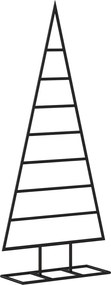 vidaXL Brad de Crăciun din metal pentru decor, negru, 125 cm