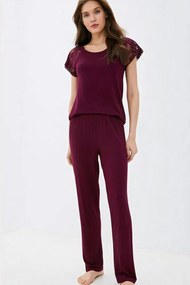 Pijamale femei SUSANA din bambus XL Bordeaux