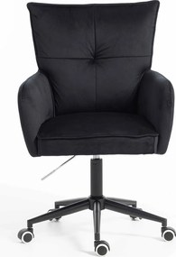 HR250K Scaun Catifea Neagră Bază Neagră