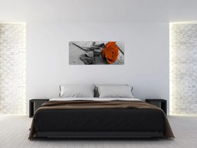 Tablou - Trandafir portocaliu (120x50 cm)