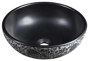 Sapho - Lavoar pentru blat PRIORI, Ø 41 cm, negru/alb