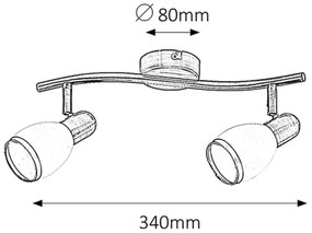 Rabalux 5971 - Lampă spot ELITE 2xE14/40W