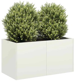 vidaXL Jardinieră alb 80x40x40 cm Oțel laminat la rece