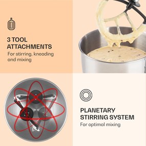 Klarstein Lucia, robot de bucatarie, 3 in 1, 1800 W / 2,7 PS, 5l, otel inoxidabil, fara BPA