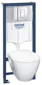 Set rezervor WC Grohe Solido Perfect 4 in 1 si clapeta crom Skate Cosmopolitan plus vas WC cu capac softclose