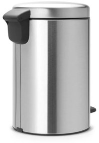 Cos pentru gunoi cu pedala Brabantia NewIcon 649026, 12 L, Inchidere usoara, Baza antiderapanta, Inox mat