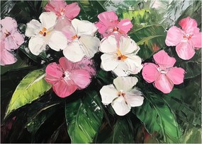 Tablou - Flori roz și albe (70x50 cm)