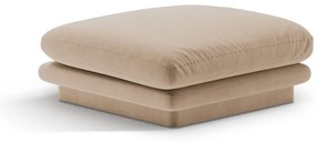 Taburet bej cu tapițerie din catifea Torino – Micadoni