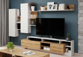 Expedo Set living KALVA, alb/stejar
