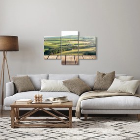 Tablou - Raft din lemn cu peisaj (90x60 cm)
