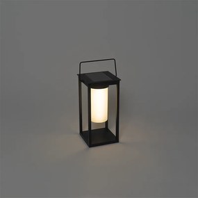 Lampă modernă de exterior neagră cu LED și dimmer solar - Denlu