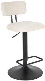 Set de doua scaune de bar albe din metal si catifea, 47,5 x 41 x 85 - 106,5 cm, Bar Light, Mauro Ferreti