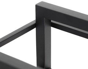 Lampă de masă industrială neagră cu lemn - Cage Rack