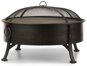 Blumfeldt CATANIA 2-în-1, vas pentru foc Ø80cm, protecție împotriva flăcărilor, grill Ø70cm, oțel, motiv antic