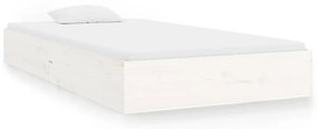 820053 vidaXL Cadru de pat, alb, 100x200 cm, lemn masiv