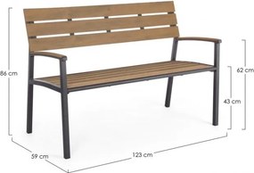 Bancă din aluminiu, antracit, 123x59x86 cm, Isak Yes